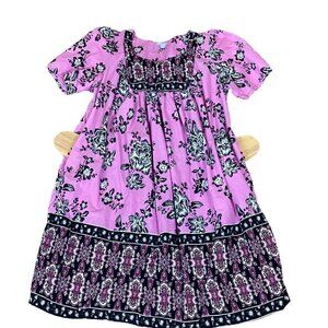 Only Necessities Cotton Floral Kaftan Muumuu House/Patio Dress 2X Pink 297F